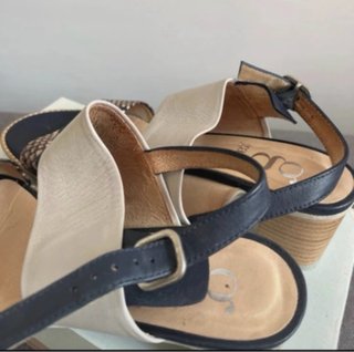 Sandalias Gadea Piel Beige/Negro Talla 40