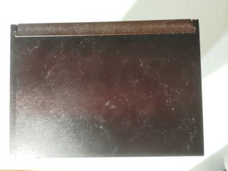 Caja archivadora de madera barnizada con portafoto