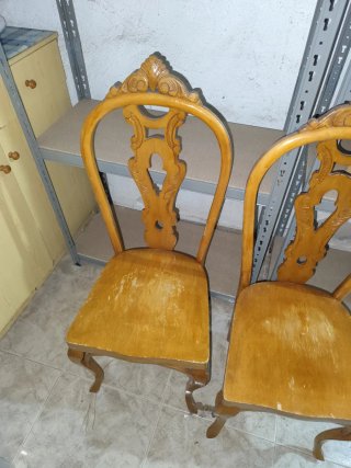 Colección 5 Sillas Madera Vintage