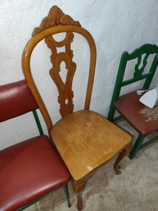 Colección 5 Sillas Madera Vintage