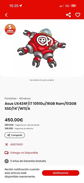Portátil Asus i7 16GB RAM 500GB SSD