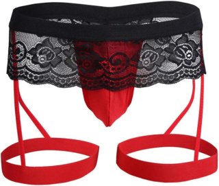 Bragas sexy encaje negro y rojo