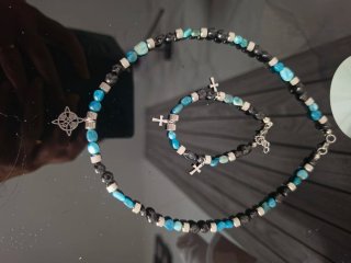 Conjunto Apatita Azul y Turmalina Hombre