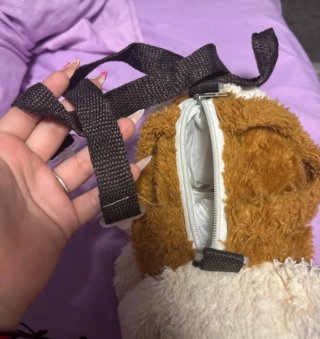 Peluche perro mochila
