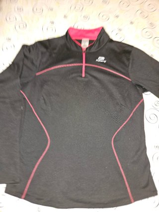 Conjunto running mujer Kalenji negro/rosa