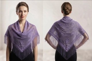 Pack 2 chales hilo azul/morado