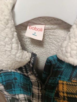 Chaqueta cuadros Boboli con borreguito