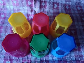Set 6 Bicchieri Plastica Colorati