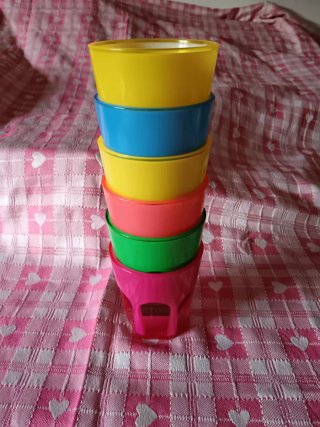 Set 6 Bicchieri Plastica Colorati