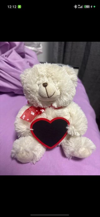 Peluche Osito Blanco Corazón