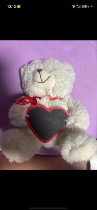 Peluche Osito Blanco Corazón