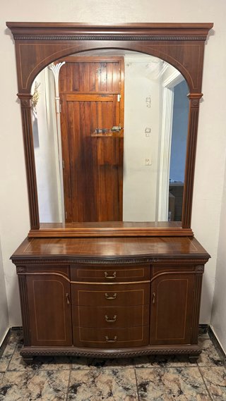 Recibidor madera con espejo