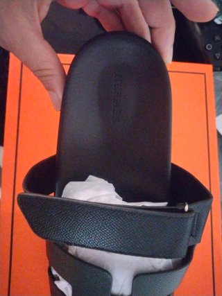 Ciabatte Hermes Pelle Nera