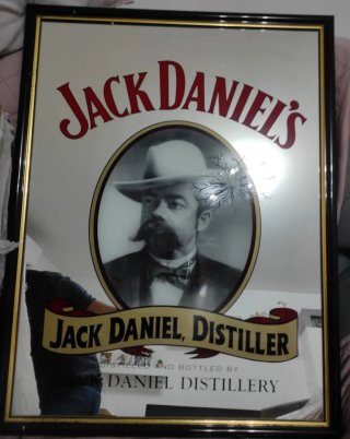 Specchio Jack Daniel's con cornice in legno