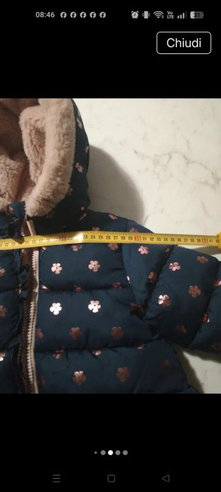 Piumino bambina con fiori rosa