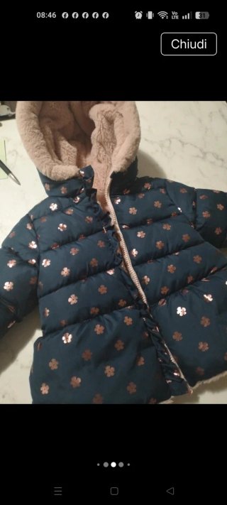 Piumino bambina con fiori rosa