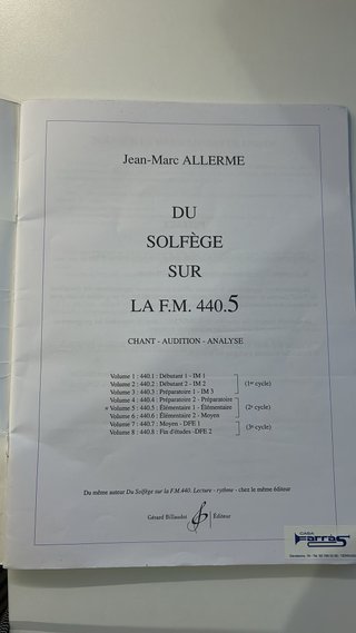 Libro de Solfeo Jean-Marc Allerme Vol.5