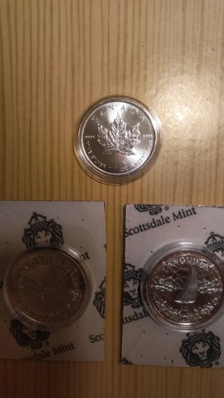 Lote 3 Onzas Plata Starfish, Anguila, y Maple Leaf