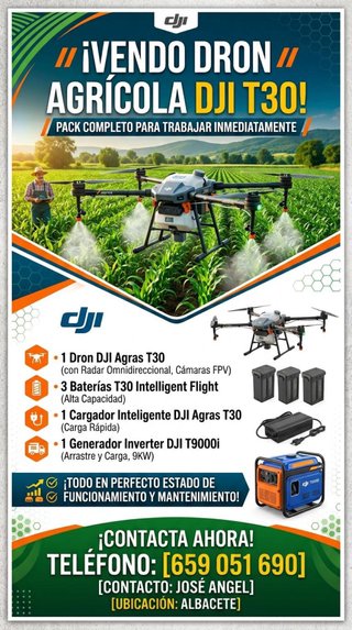 Dron Agrícola DJI T30 Completo