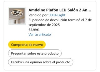 Plafón LED Amdelne 2 Anillos Negro