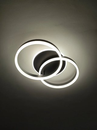 Plafón LED Amdelne 2 Anillos Negro