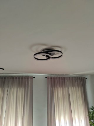 Plafón LED Amdelne 2 Anillos Negro
