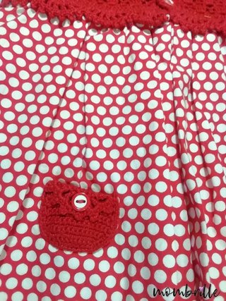 Vestido con gorrito 6-9 meses Rojo blanco algodón