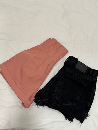Shorts vaqueros negros rotos