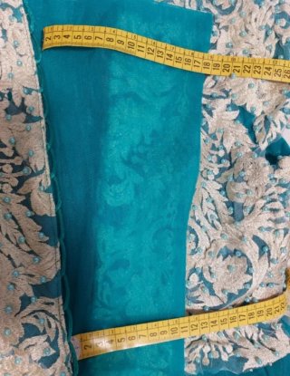 Vestido de fiesta azul verdoso