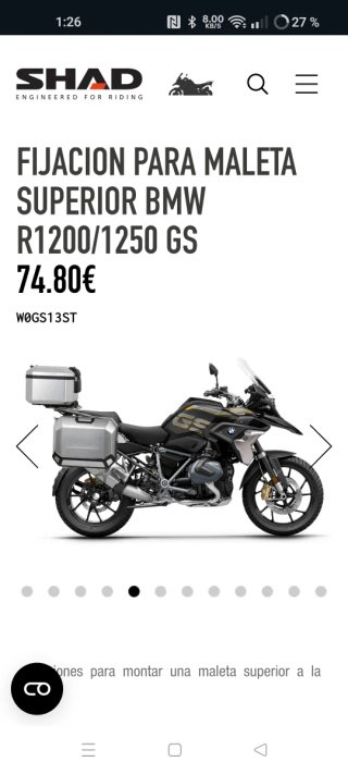 Top Case aluminio BMW r1200gs r 1250gs