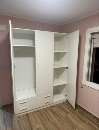 Armario Blanco 3 Puertas 2 Cajones