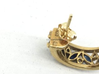 pendientes oro 18k con piedra con diamante