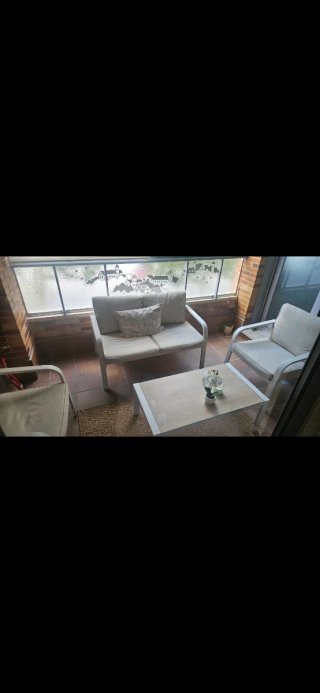 Conjunto de Muebles de Jardín Beige y Blanco