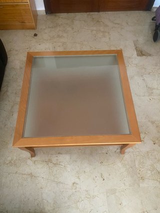 Mesa de centro madera y cristal