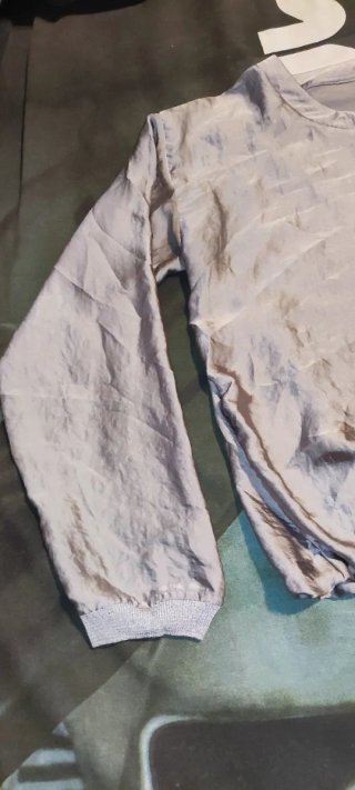 Blusa S Zara Gris satinado