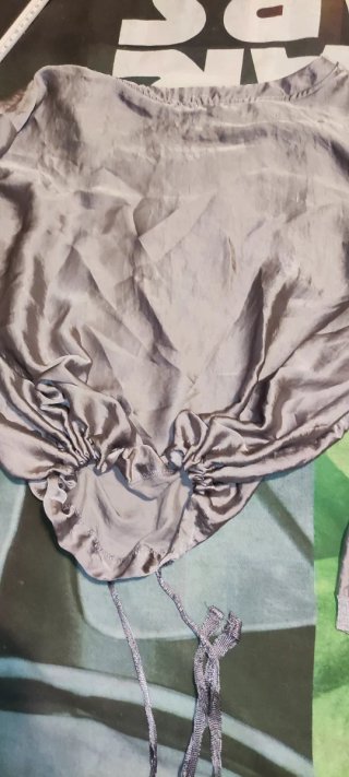 Blusa S Zara Gris satinado