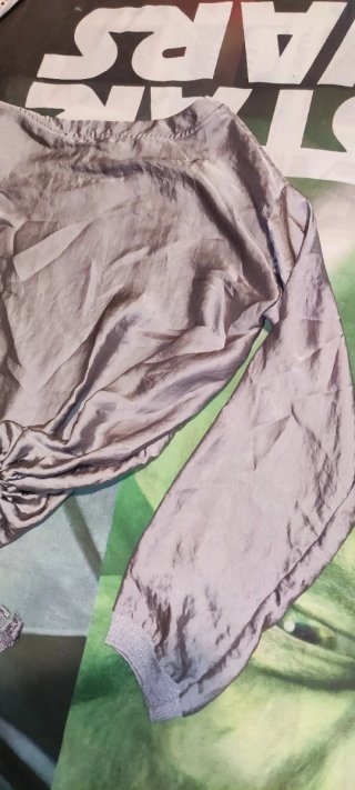 Blusa S Zara Gris satinado