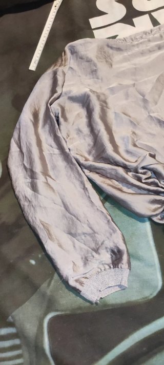 Blusa S Zara Gris satinado