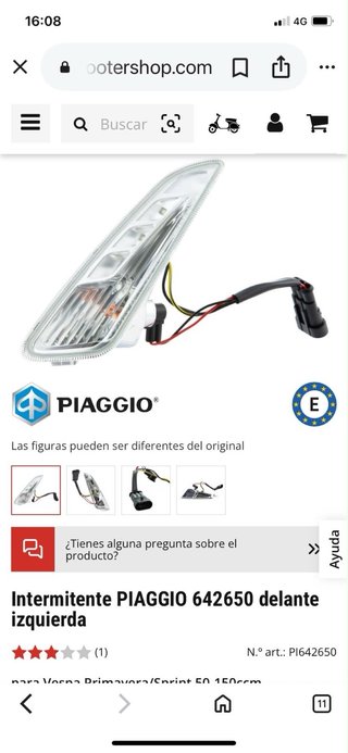 Intermitente Vespa Primavera Sprint LED