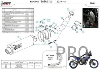 Tubo Escape Completo Yamaha tenere 700 MIVV