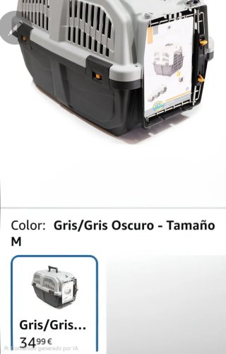 Transportín mascotas gris y negro 55 * 36 * 35 cm