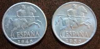 Lote 7 monedas 10 céntimos Franco España