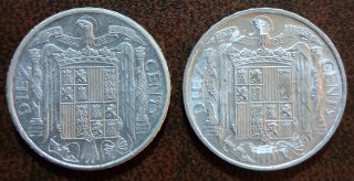 Lote 7 monedas 10 céntimos Franco España