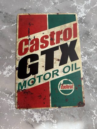 Cartel Metálico Castrol GTX Motor Oil Vintage