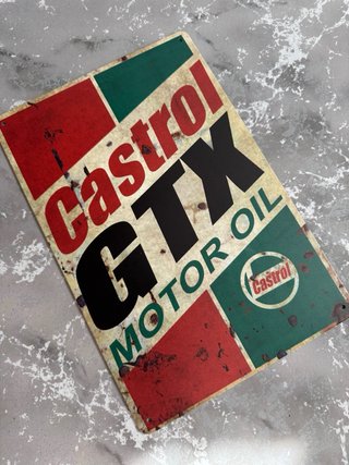 Cartel Metálico Castrol GTX Motor Oil Vintage