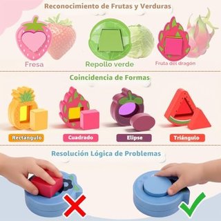 Juguetes Montessori 1 Año de Madera para Encajar y