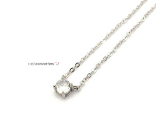 gargantilla plata 925mm con piedra con circonita 22cm