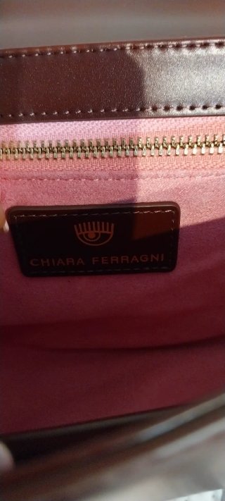 Mala tiracolo Chiara Ferragni bordeaux e dourada