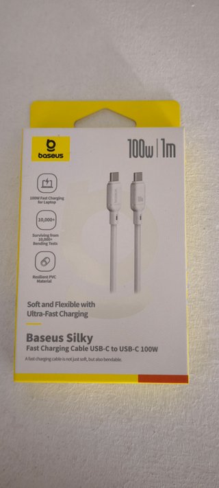 Cable Baseus Silky USB-C a USB-C 100W 1m