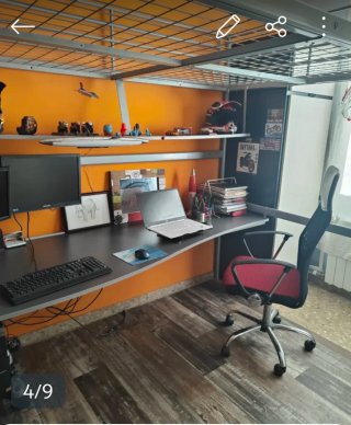 Cama alta 150x200 con escritorio